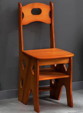 踏272SMTY登实木梯椅用家梯子椅子折叠两用梯凳室内高板楼梯多功