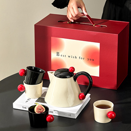 新婚订婚礼物杯具情侣水杯，茶杯陶瓷茶壶套装，送闺蜜伴手礼茶具礼盒