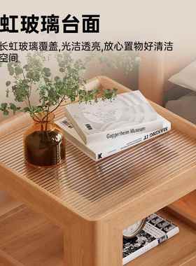 实木床头柜床子头置物架约现简代小型2柜20ZLL5新款原木风超窄小