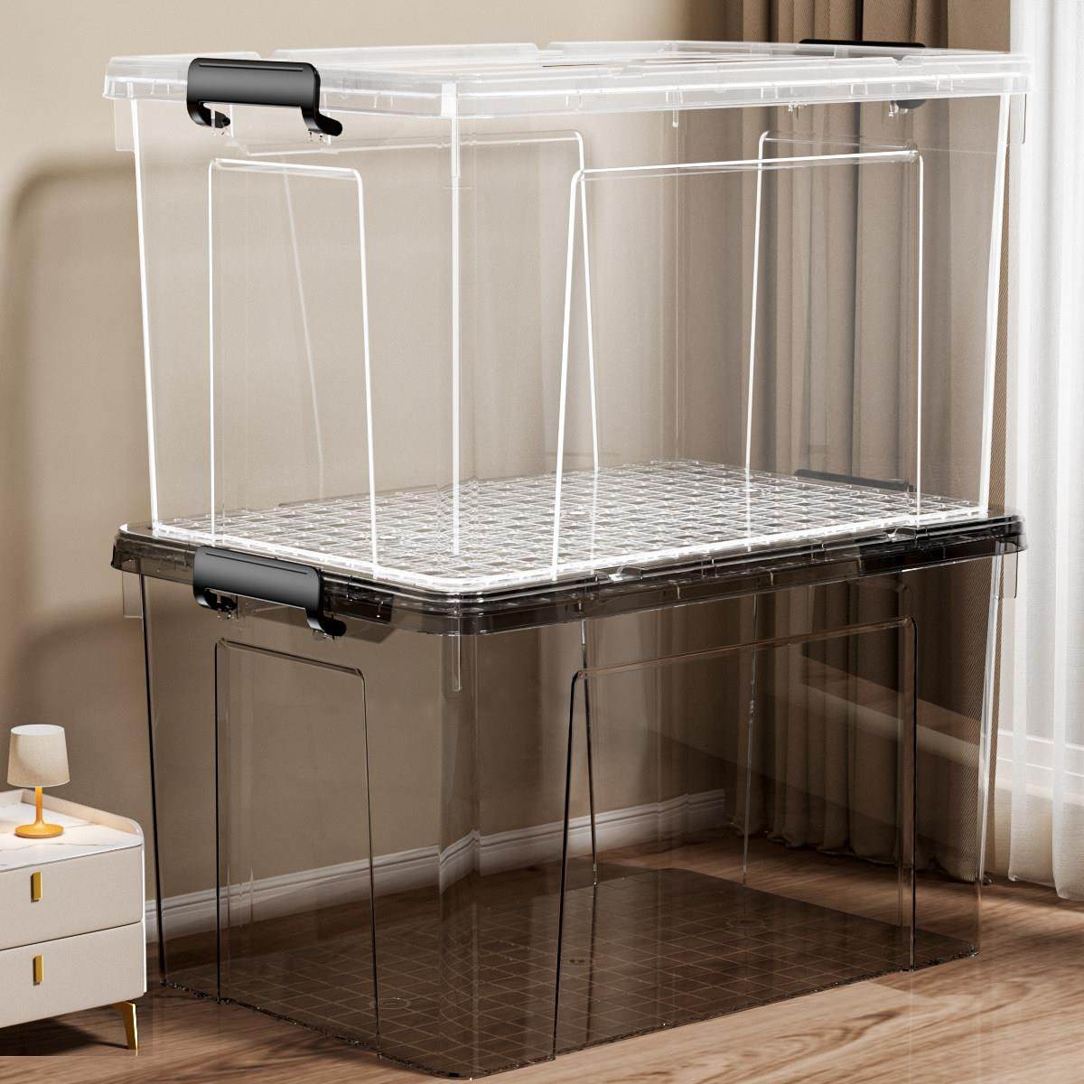 收纳箱加厚加硬收纳箱大容量超大【耐用款】透明家用衣服玩具塑料,收纳整理,收纳箱,淘宝优惠券,粉丝福利购,淘宝优惠卷