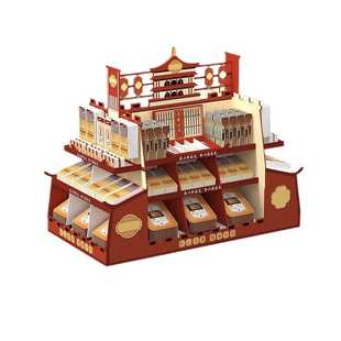 春节超市促销 纸板厨具地堆纸货架 餐具厨房用品展示架