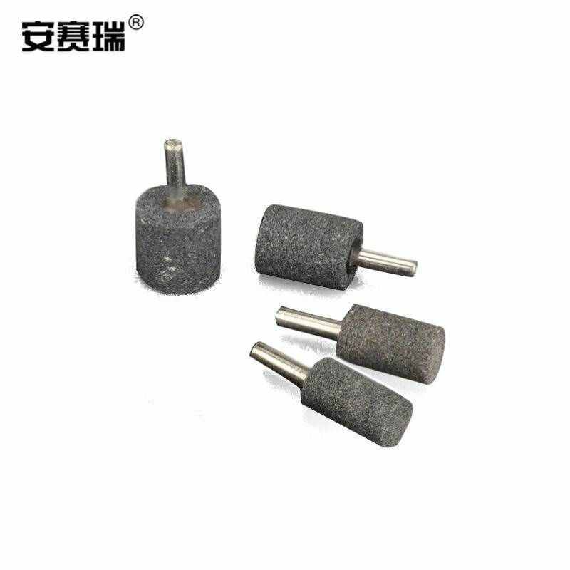 安赛瑞带柄砂轮磨头10个装棕刚玉电磨头打磨抛光电动电钻砂磨