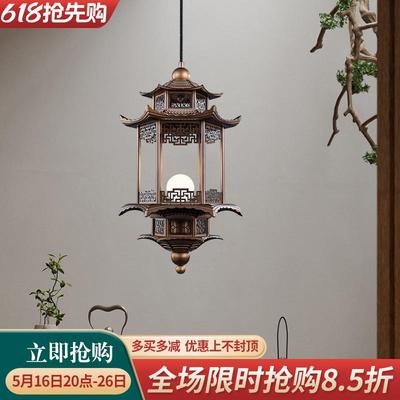 新中式吊灯宋代美学灯仿古风房子灯古建筑六角走廊过道茶室禅意灯