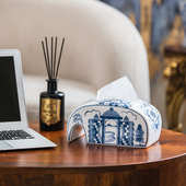 客厅大象卧室手工彩绘抽陶瓷家居收纳盒摆件纸巾复古纸盒文艺