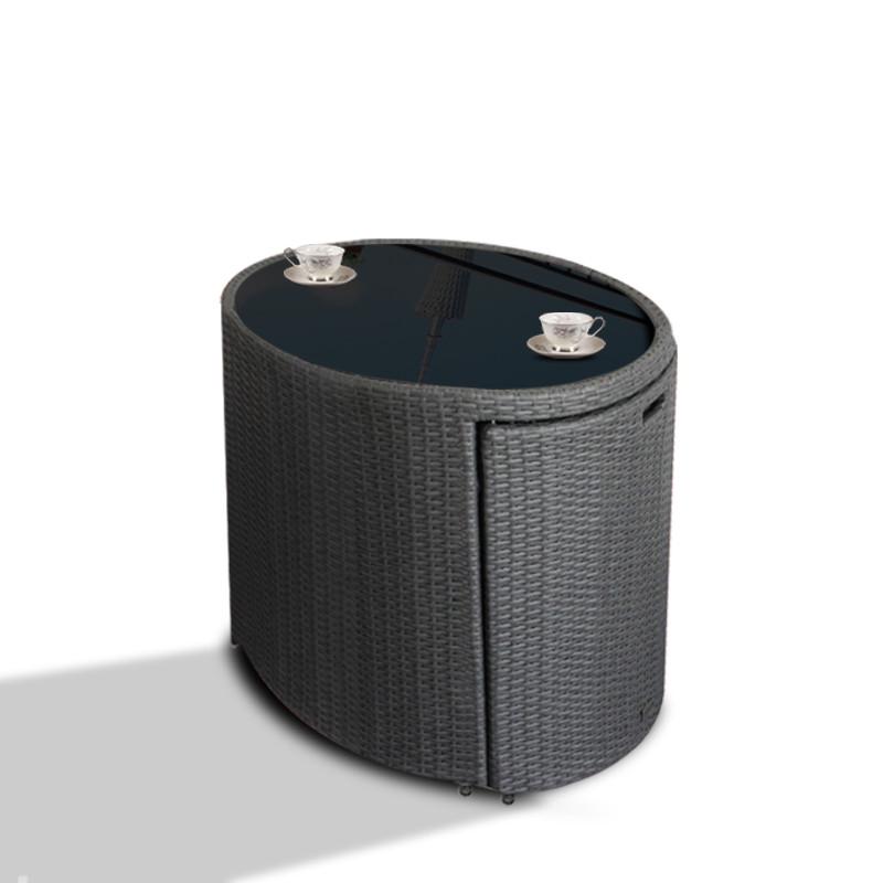 户外藤椅铁艺阳台休闲靠背藤桌藤椅三件套北欧庭院简约藤编小椅子