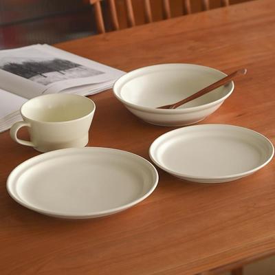 白屿 初雪白色盘子哑光高级感餐具北欧风陶瓷餐盘盘子家用简约