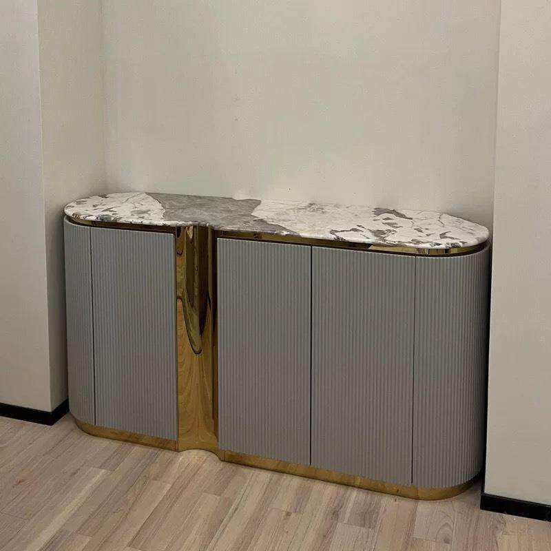 意式轻奢大理石面餐边柜别墅套房客厅简约港式港式卧室收纳柜家具