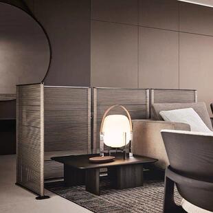 意式极简别墅大平层客厅屏风poliform现代简约办公可旋转推拉隔断