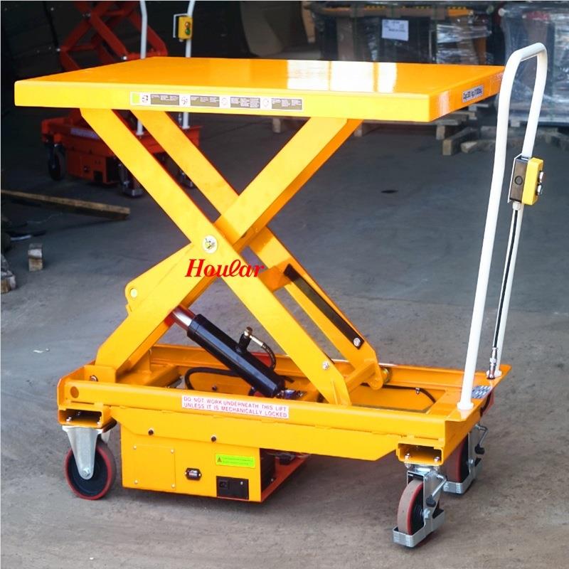 现货MN欧-A电平台车充电式动E50式手推升降平台车电动液压升高S车