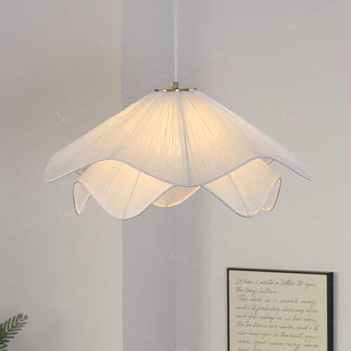 法式浪漫主卧室轻纱花瓣吊灯中古餐厅奶油风客厅书房布艺灯 casa