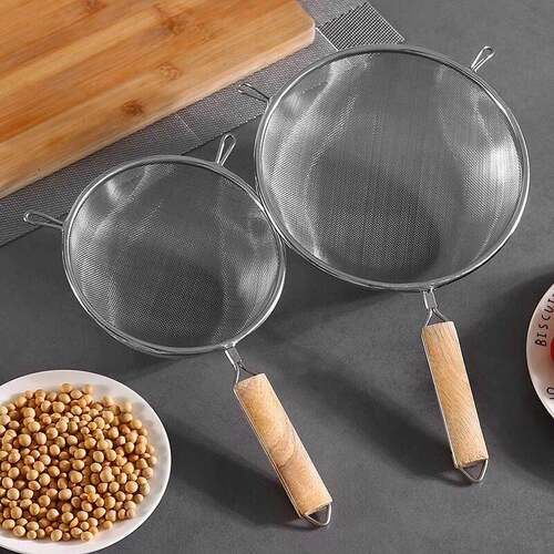 Stainless Steel Double-Ear Slotted Spoon for Home Use, Soy M