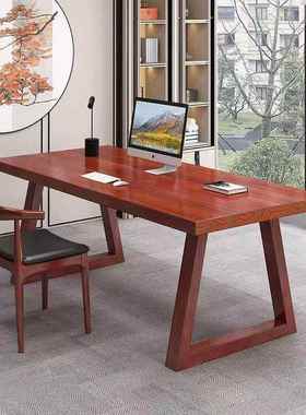 全实木电桌台家用学习桌式VSA书桌学习会议桌子实木书脑桌超桌厚