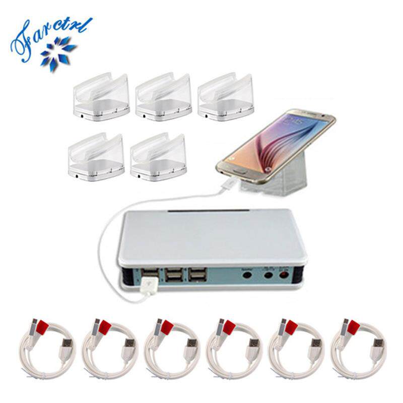 多路手机防盗器 一拖六平板电脑柜台体验充电报警展示架 防盗底座