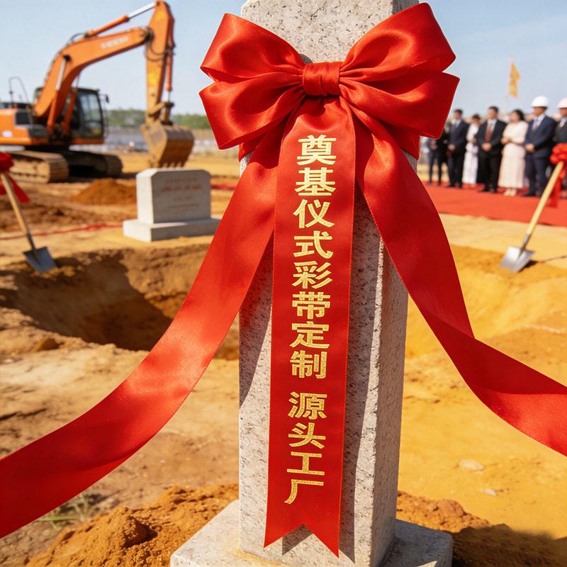 定制奠基剪彩开业仪式彩带红绸按需定制工厂直营跨境品质