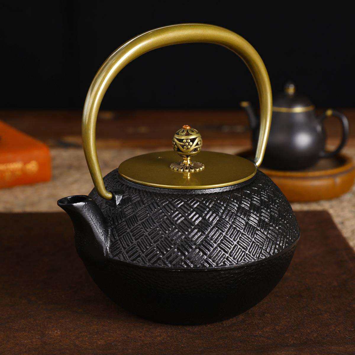 简约家用养生铸铁壶烧水泡茶壶电陶炉茶杯茶具套装新中式摆件装饰