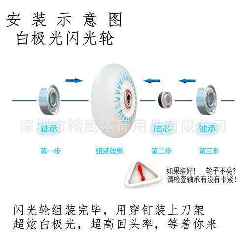 新款直销闪光轮溜冰鞋PU闪光轮夜光轮滑直排溜冰鞋配件