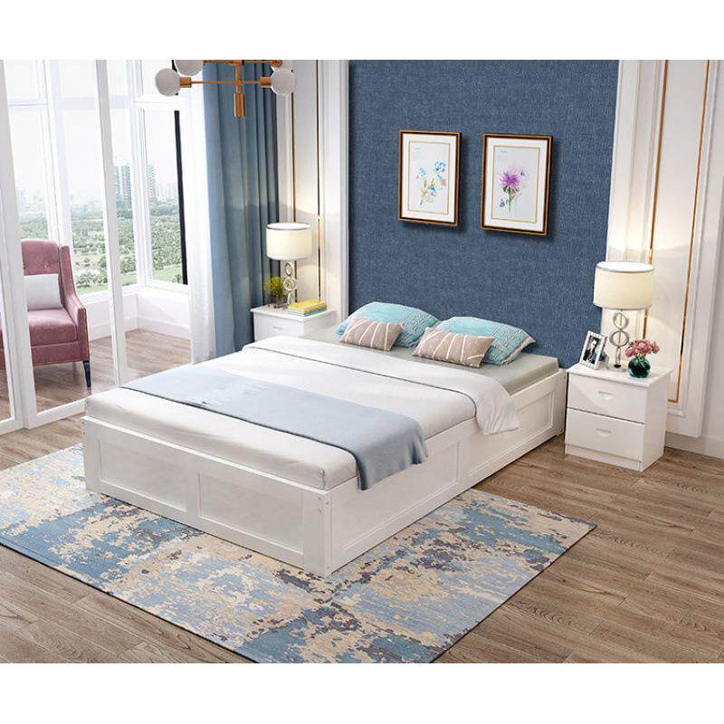 实木榻榻米床架地台无床头松木单人双人床气压收纳高箱储物床箱体