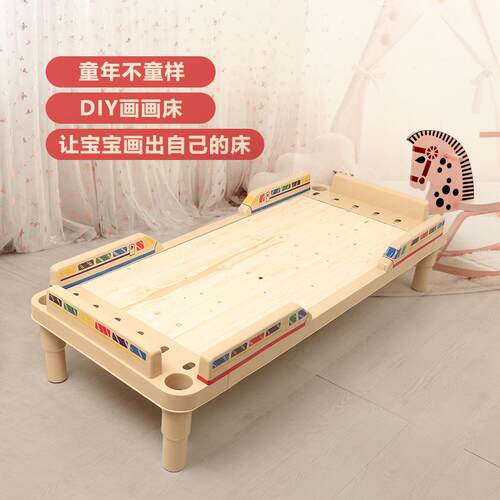 幼儿园午睡床加厚单人木板床午休床滚塑料折叠叠床放简易床儿童床