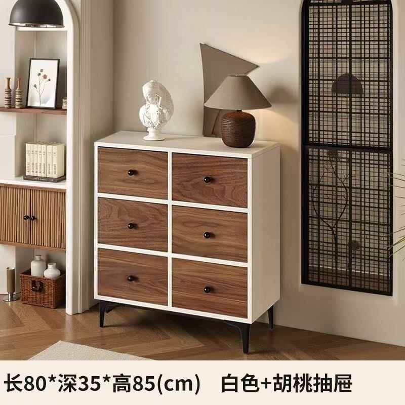 中风实木斗柜抽卧室客厅CNP靠墙一体屉式玄关展示柜厨古房古复餐