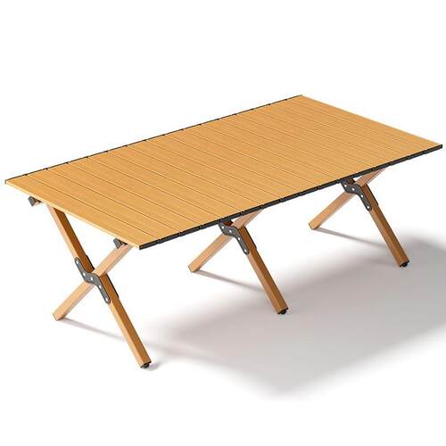 户外交叉腿折桌钢叠蛋卷叠桌KK102便携野碳营折桌野餐用品防水户