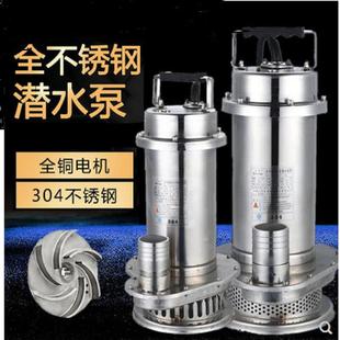 上人家用304不锈钢潜民泵水污水泵高扬程2海20V农用抽水LTA泵机防