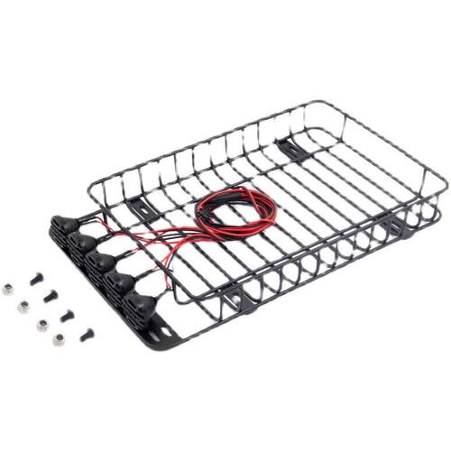 1/10 SCX10 TRX4 D90 TF2 cc01 仿真 通用攀爬车行李架 带灯 金属