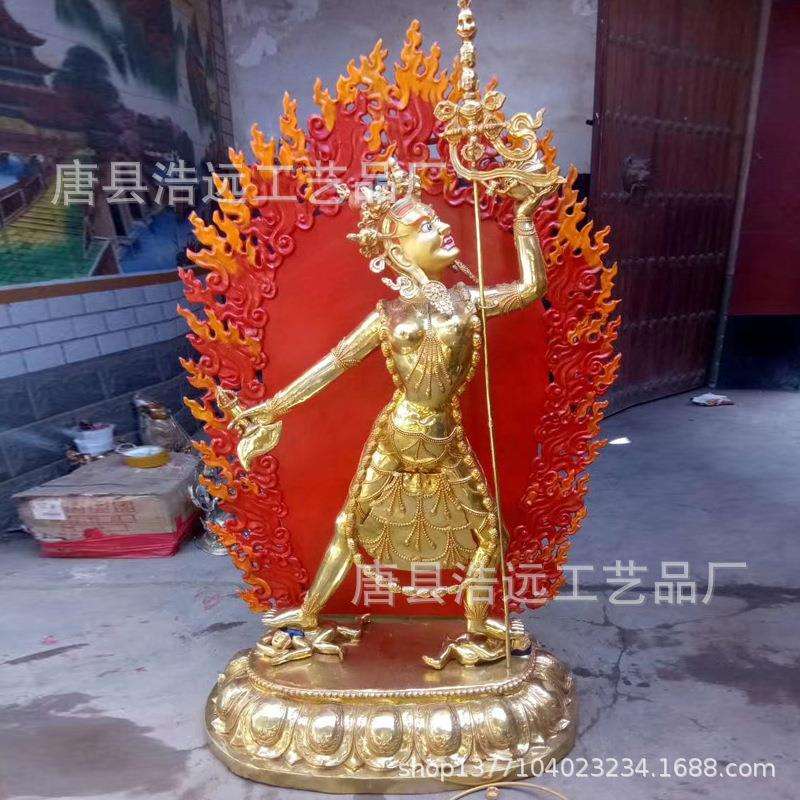 纯铜大型藏传66黄财神铸造 紫铜六臂玛哈嘎拉藏藏佛铸造摆件