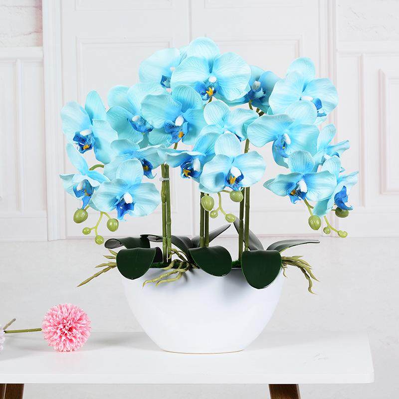中式蝴蝶兰仿真花艺套装客厅餐桌茶几假花摆件电视柜桌面装饰绢花,家居饰品,仿真植物盆景,淘宝优惠券,粉丝福利购,淘宝优惠卷