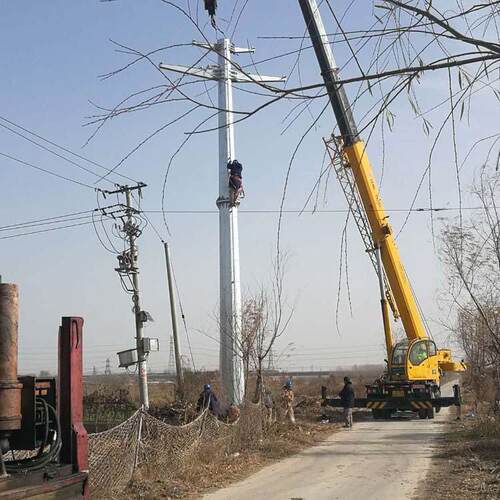 Q355D材质 输电线路钢杆 直线电力杆 杆塔 钢管杆 结构稳定