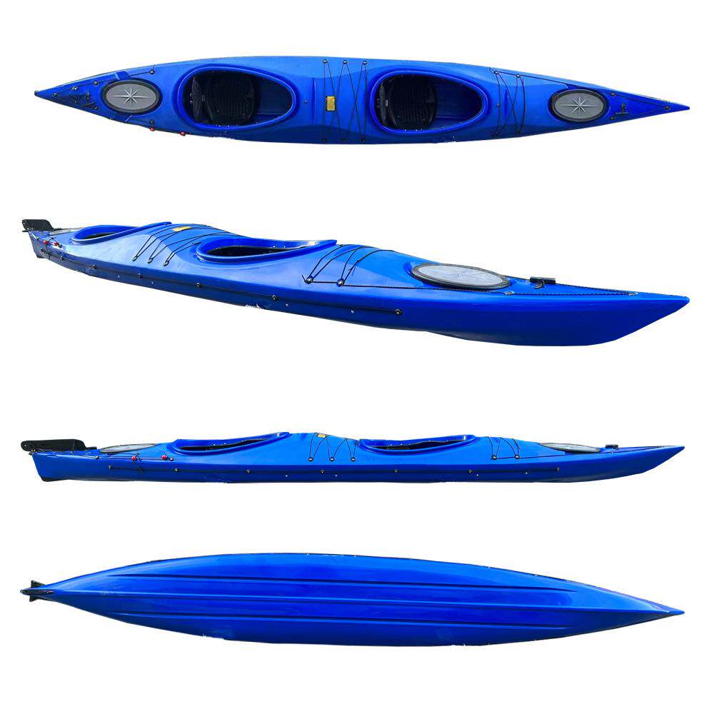 新款5米2双人海洋舟硬艇皮筏艇皮划艇漂流塑料舟平台舟独木舟