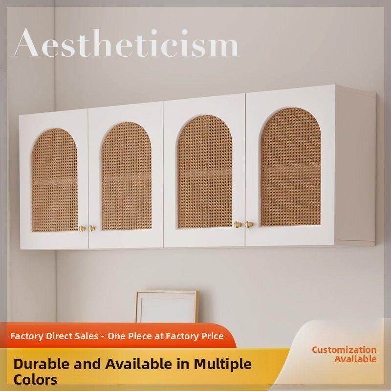 吊柜客厅挂柜卧室墙上储物柜浴室卫生间墙壁柜收纳厨房实木藤编