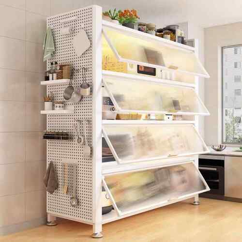 Kitchen cabinets, shelves, floor standing multi story multif