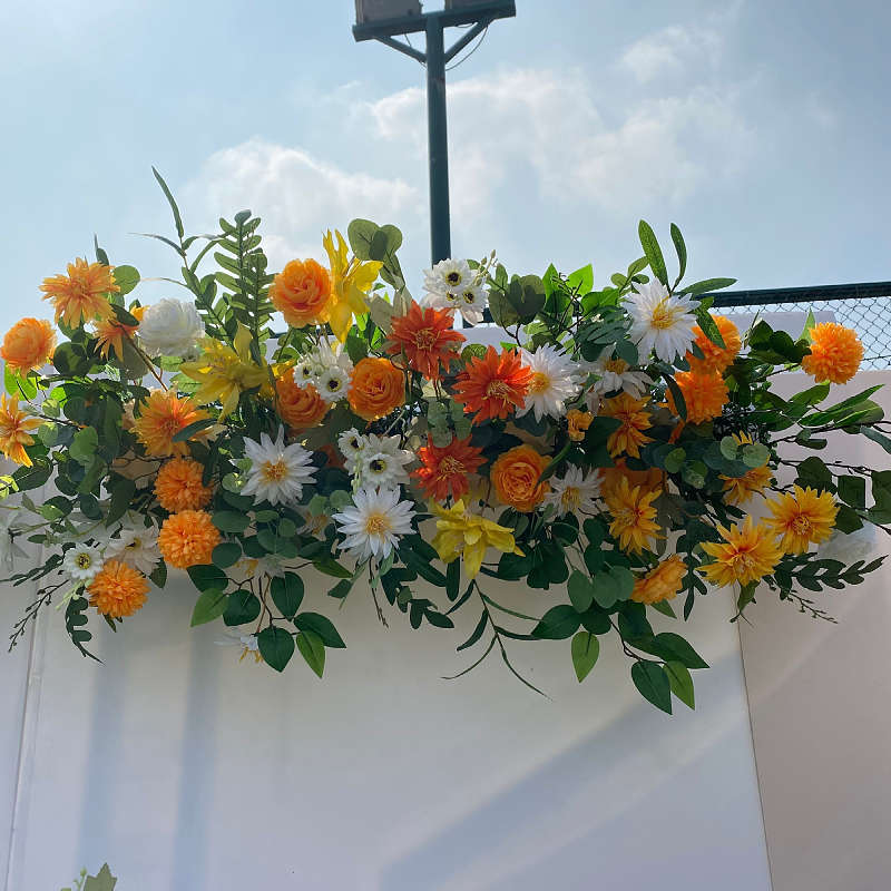 地装饰道具花花排森花路大款婚庆挂花花绢引角花艺排婚礼盆花球系