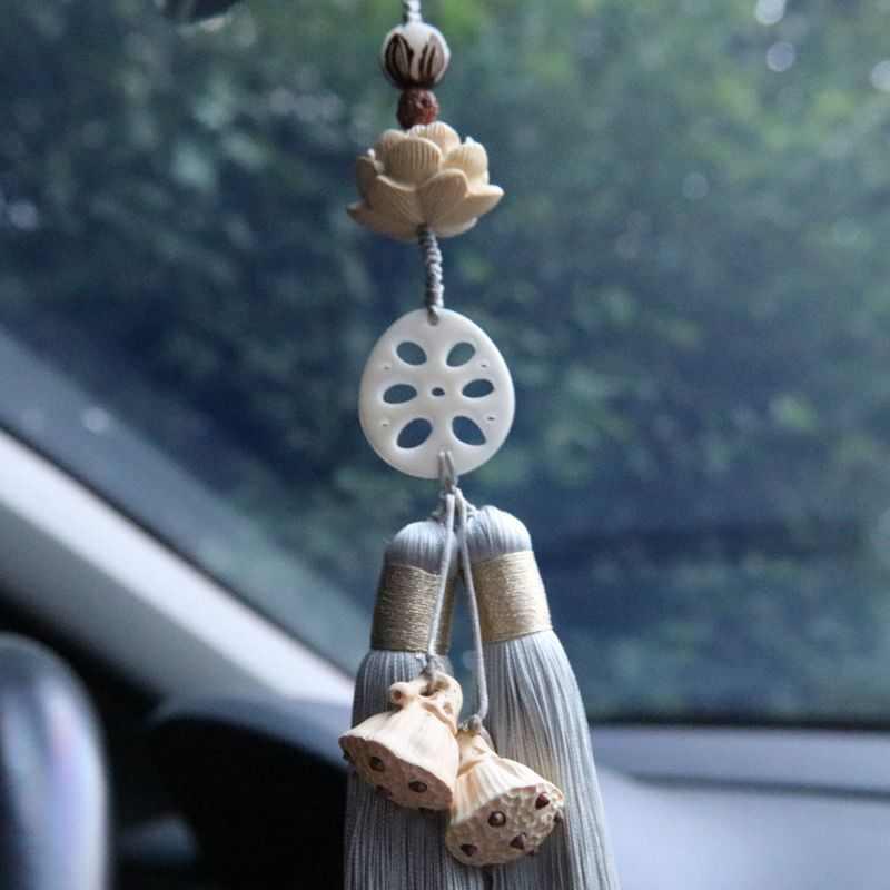 汽车饰品莲编制黄杨花车莲蓬挂件莲蓬  挂汽车黄杨纯手工莲花桃木