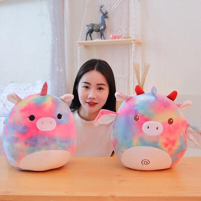 Squishmallow Unicorn Purple Cat Colorful Pig Doll Little Fly