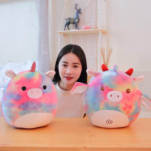 Squishmallow Unicorn Purple Cat Colorful Pig Doll Little Fly