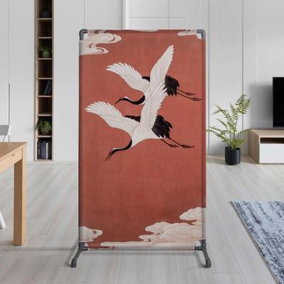 正品家用屏风隔断屏新中式水关遮挡饰玄落地半透明风雪纺纱组装座