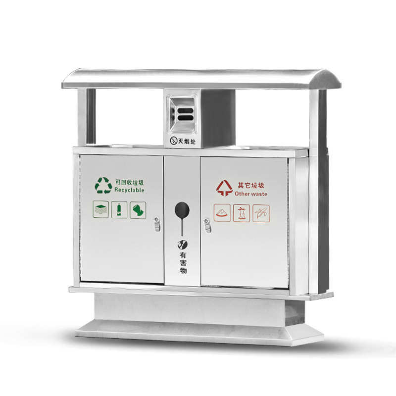 大型号户室外环卫保分类钢塑木不锈钢小景区公园垃圾桶筒果皮壳箱