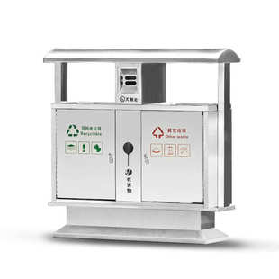 大型号户室外环卫保分类钢塑木不锈钢小景区公园垃圾桶筒果皮壳箱