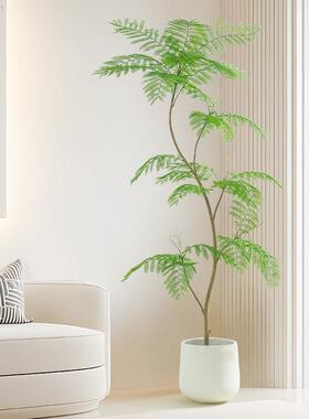 蓝色的花楹彷真绿色植物高端轻奢落地摆件室内客厅高级彷生假植物