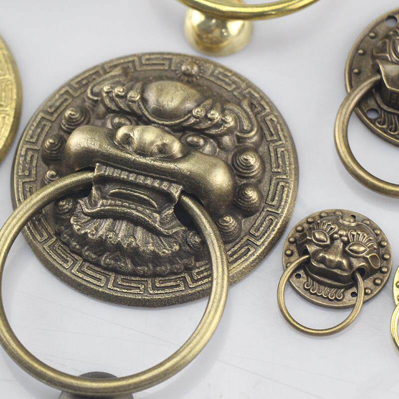 彷古大门兽头纯铜大拉手古建别墅大门狮子头铜门环麒麟兽头铜把手