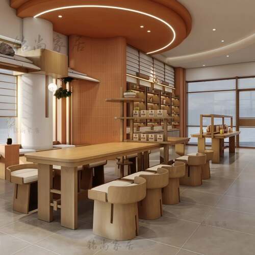 需定制图书馆学习桌椅酒店大堂书桌书吧架空层阅览室接待区长桌坐