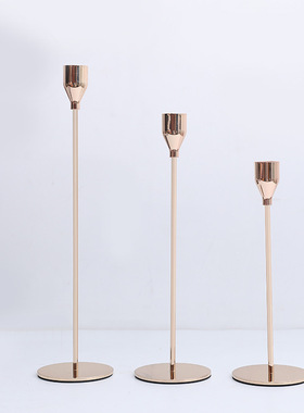 北欧铁艺跨境烛台金属装饰摆件