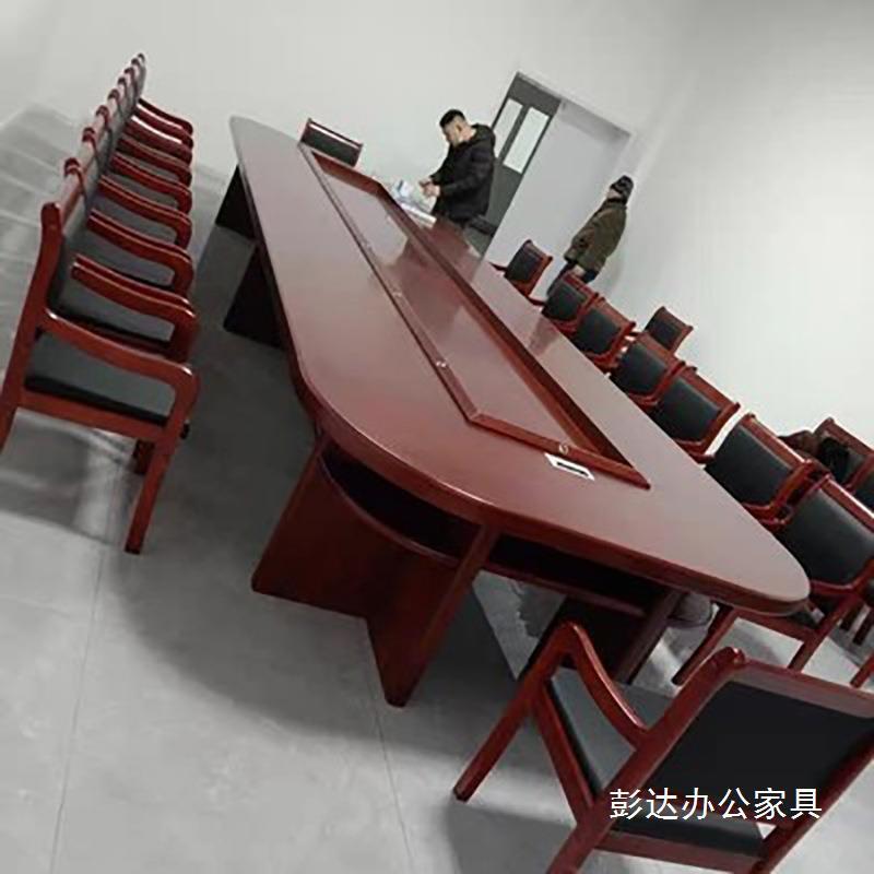 实32165132木会议议桌大型会室桌组合油漆中会议桌长椅桌办公式开