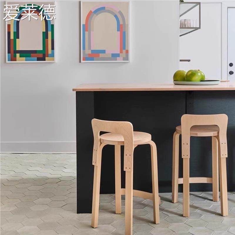 芬兰Artek High Chair K65系列平替长腿高脚 椅 吧 椅 设计感北欧风格 床笠