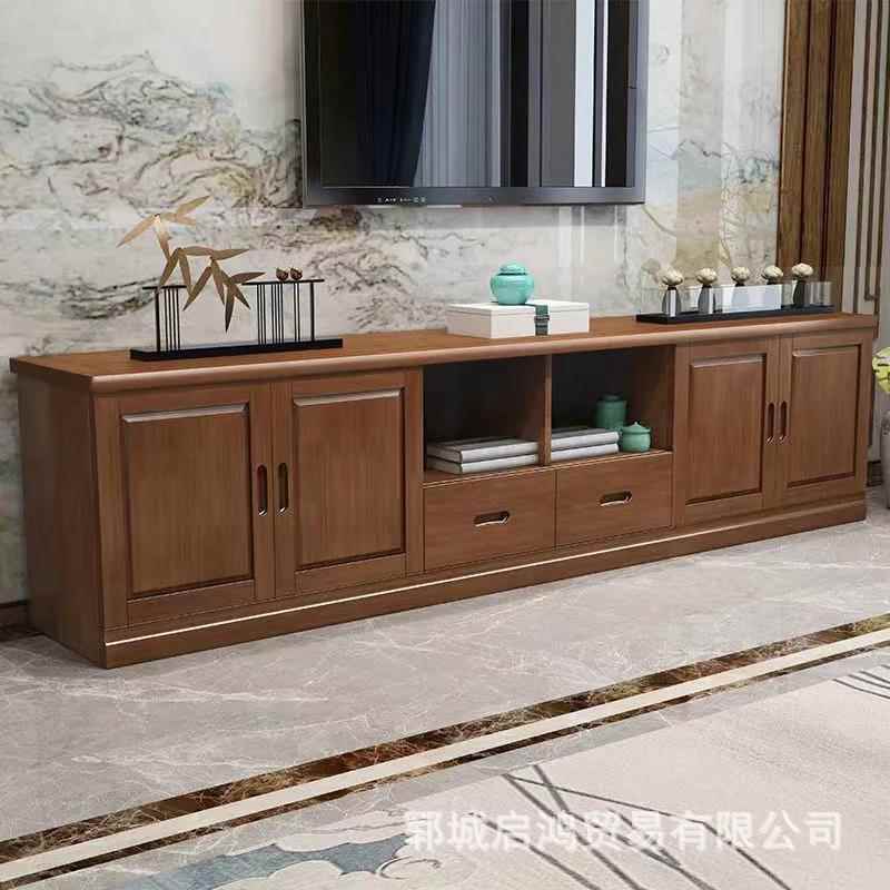 中式实木电视柜组合墙柜老榆木简易客厅家具柜家用收纳储物矮柜