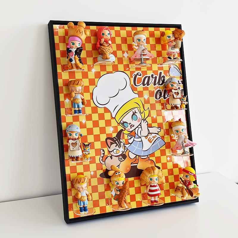 鹏音伴molly面包脑袋系列盲盒展示框模型展示柜收纳盒展示收纳相框配件