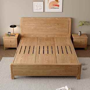 白蜡木原木色全实木床1.8米双人主卧满铺透气1.5榫卯结构北欧大床