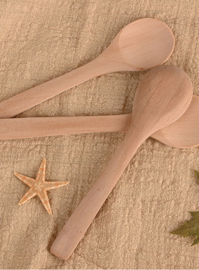 圆头无漆荷木勺 日韩儿童小号实木勺子汤勺 迷你咖啡勺厂家