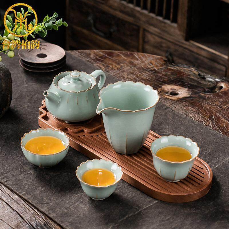 柏韵邱卫国汝窑茶具小套装汝瓷冰裂纹开片可养家用办公茶壶小套组